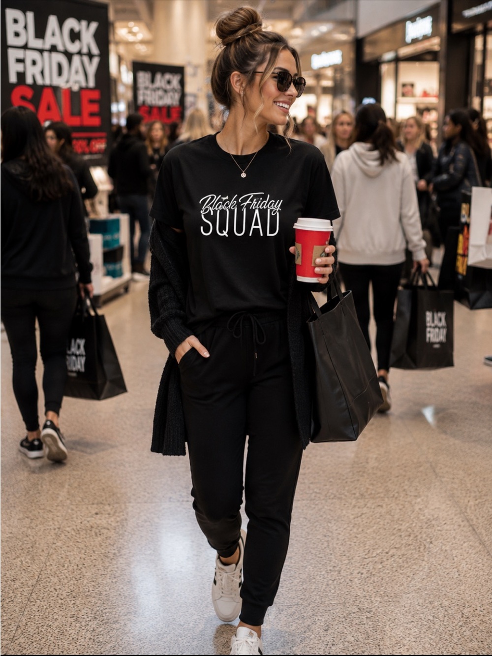 BLACK FRIDAY SQUAD Thanksgiving Christmas Black T-shirt LAST ONE!